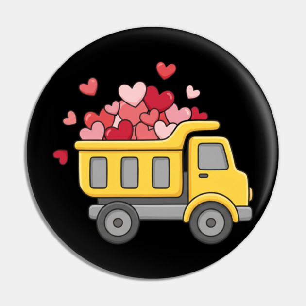 Love Truck Dump Truck Valentine's Day Pin by ArtistTee ⭐⭐⭐⭐⭐