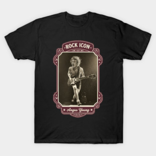 Angus Young In Vintage T-Shirt