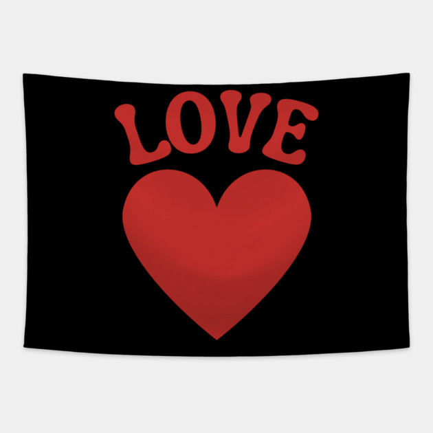 Love Heart Valentine Tapestry by Creatifly Graphic Tees