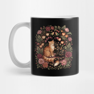 Romantic Cats Floral Wreath Vintage Valentine Mug