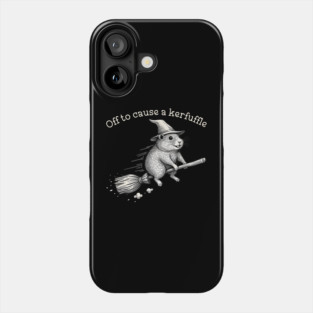 Off to Cause a Kerfuffle Whimsical Capy Wizard Meme Capybara Phone Case