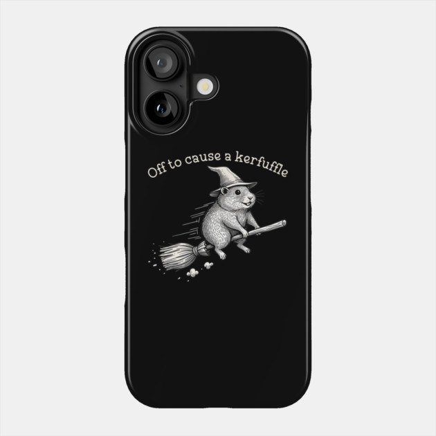 Off to Cause a Kerfuffle Whimsical Capy Wizard Meme Capybara Phone Case by Donald's Store 2