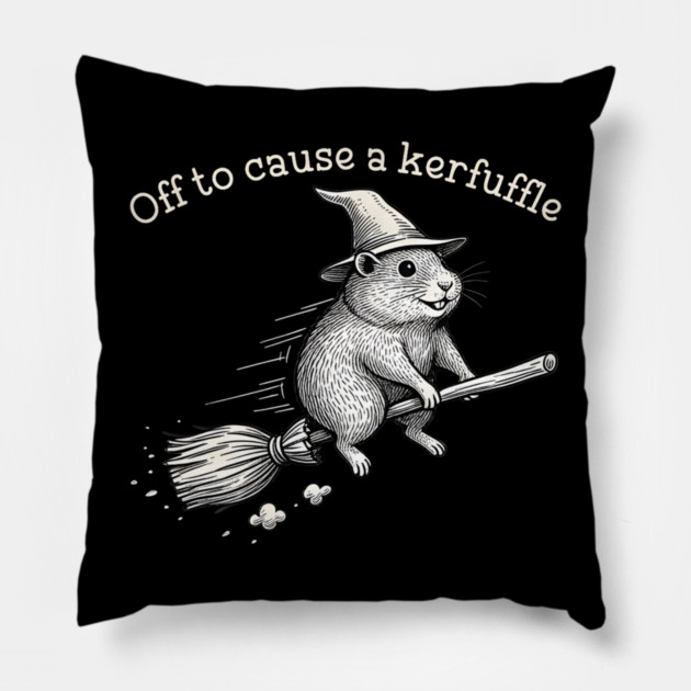 Off to Cause a Kerfuffle Whimsical Capy Wizard Meme Capybara Pillow by Donald's Store 2