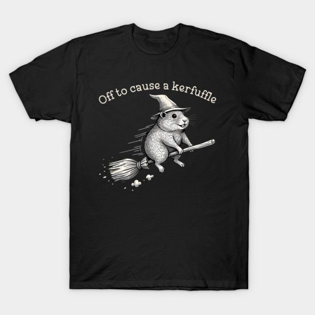 Off to Cause a Kerfuffle Whimsical Capy Wizard Meme Capybara T-Shirt by Donald's Store 2