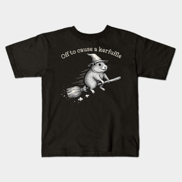 Off to Cause a Kerfuffle Whimsical Capy Wizard Meme Capybara Kids T-Shirt by Donald's Store 2