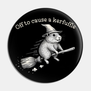 Off to Cause a Kerfuffle Whimsical Capy Wizard Meme Capybara Pin