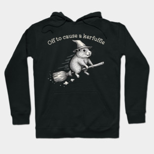 Off to Cause a Kerfuffle Whimsical Capy Wizard Meme Capybara Hoodie