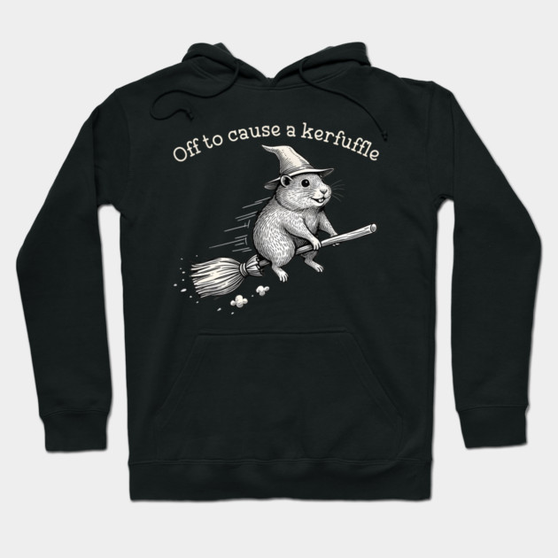 Off to Cause a Kerfuffle Whimsical Capy Wizard Meme Capybara Hoodie by Donald's Store 2