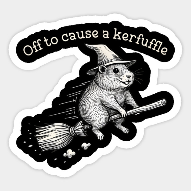 Off to Cause a Kerfuffle Whimsical Capy Wizard Meme Capybara Sticker by Donald's Store 2
