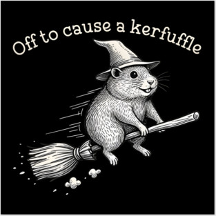 Off to Cause a Kerfuffle Whimsical Capy Wizard Meme Capybara Posters and Art