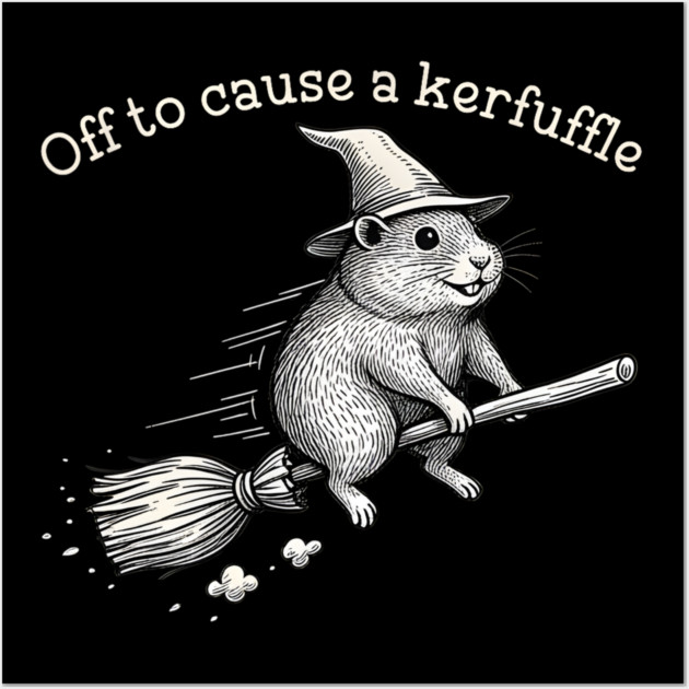 Off to Cause a Kerfuffle Whimsical Capy Wizard Meme Capybara Wall Art by Donald's Store 2