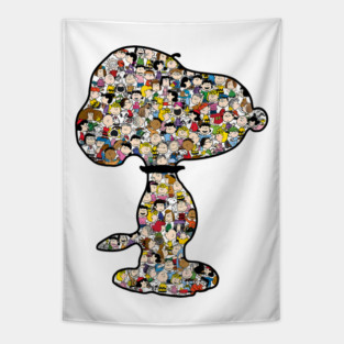 Snoopy Collage - Peanuts Characters Tapestry