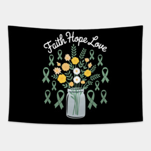 Faith Hope Love Kidney Disease Awareness Tapestry