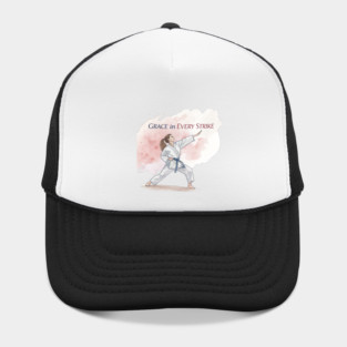 female-karateka-in-a-kata-pose Hat