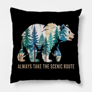 Always Take The Scenic Route Pillow