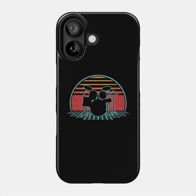 Drum Kit Retro Vintage Drums Player 80s Style Drummer Phone Case by yangho