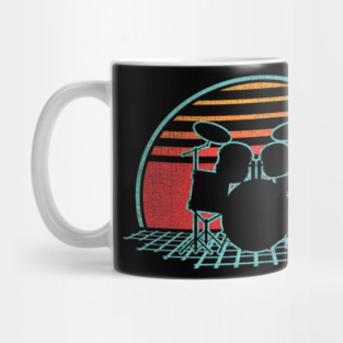 Drum Kit Retro Vintage Drums Player 80s Style Drummer Mug