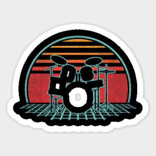 Drum Kit Retro Vintage Drums Player 80s Style Drummer Magnet