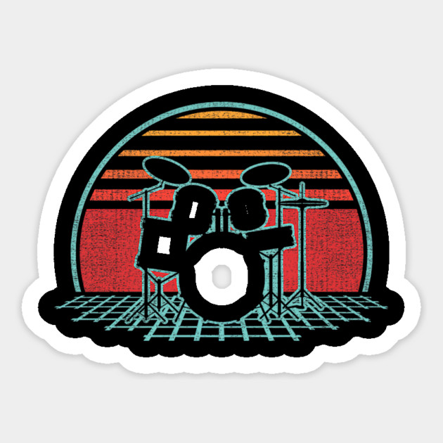 Drum Kit Retro Vintage Drums Player 80s Style Drummer Magnet by yangho