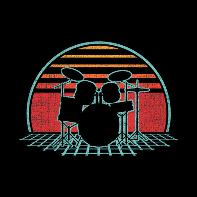 Drum Kit Retro Vintage Drums Player 80s Style Drummer by yangho