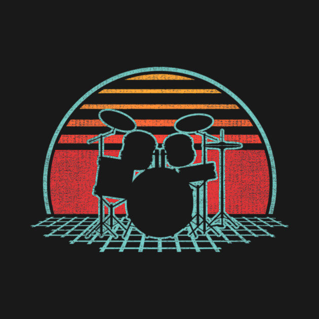 Drum Kit Retro Vintage Drums Player 80s Style Drummer by yangho