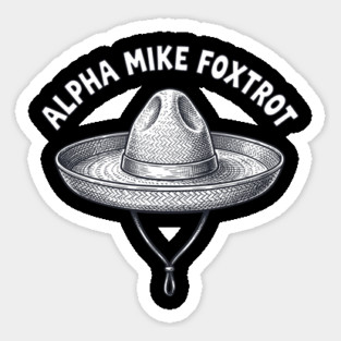Alpha Mike Foxtrot Gamer Victory Code Military Humor Sticker