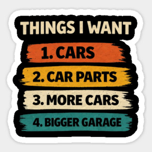 Retro Things I Want Car Enthusiast Auto Mechanic Engine Men Magnet