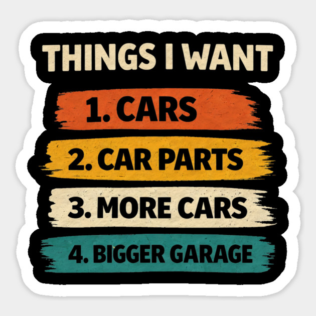 Retro Things I Want Car Enthusiast Auto Mechanic Engine Men Magnet by shirtlux