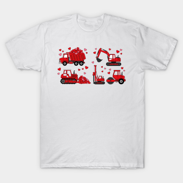 Valentine's Day Construction Vehicles Love Gift T-Shirt by ArtistTee ⭐⭐⭐⭐⭐