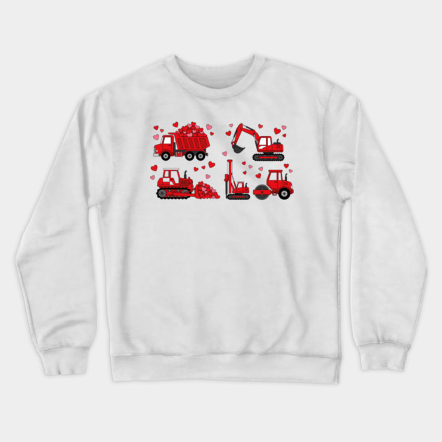Valentine's Day Construction Vehicles Love Gift Crewneck Sweatshirt by ArtistTee ⭐⭐⭐⭐⭐