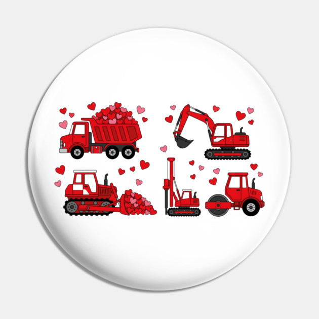 Valentine's Day Construction Vehicles Love Gift Pin by ArtistTee ⭐⭐⭐⭐⭐
