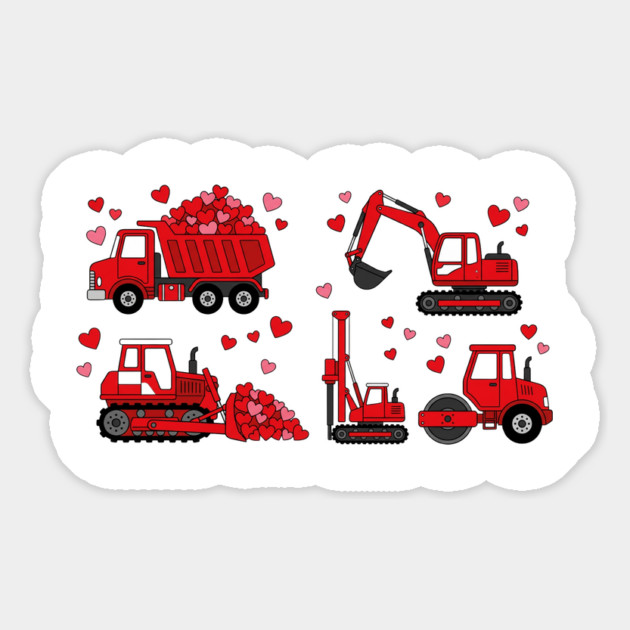 Valentine's Day Construction Vehicles Love Gift Magnet by ArtistTee ⭐⭐⭐⭐⭐