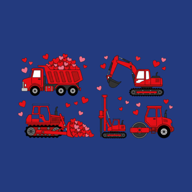 Valentine's Day Construction Vehicles Love Gift by ArtistTee ⭐⭐⭐⭐⭐