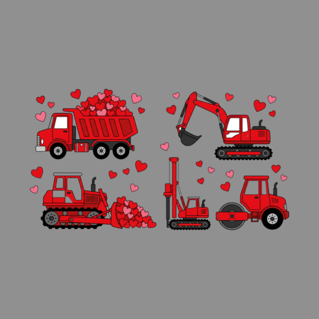 Valentine's Day Construction Vehicles Love Gift by ArtistTee ⭐⭐⭐⭐⭐