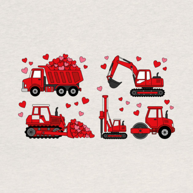 Valentine's Day Construction Vehicles Love Gift by ArtistTee ⭐⭐⭐⭐⭐