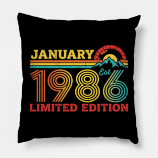 January 1986 Est. Limited Edition Birthday Pillow
