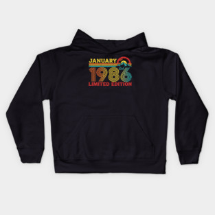 January 1986 Est. Limited Edition Birthday Kids Hoodie