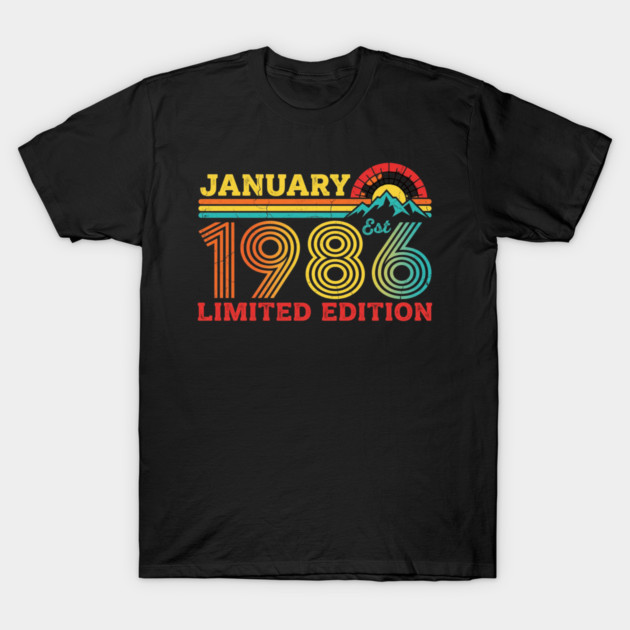 January 1986 Est. Limited Edition Birthday T-Shirt by ArtistTee ⭐⭐⭐⭐⭐