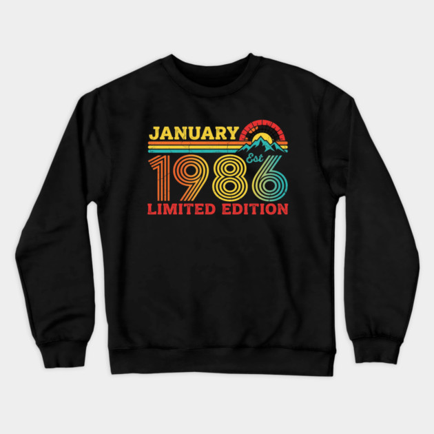 January 1986 Est. Limited Edition Birthday Crewneck Sweatshirt by ArtistTee ⭐⭐⭐⭐⭐