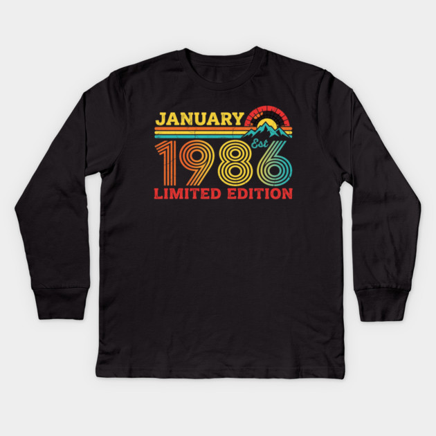January 1986 Est. Limited Edition Birthday Kids Long Sleeve T-Shirt by ArtistTee ⭐⭐⭐⭐⭐