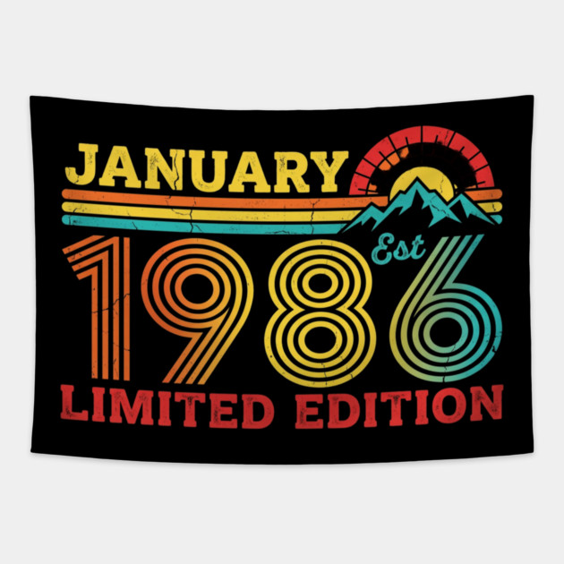 January 1986 Est. Limited Edition Birthday Tapestry by ArtistTee ⭐⭐⭐⭐⭐
