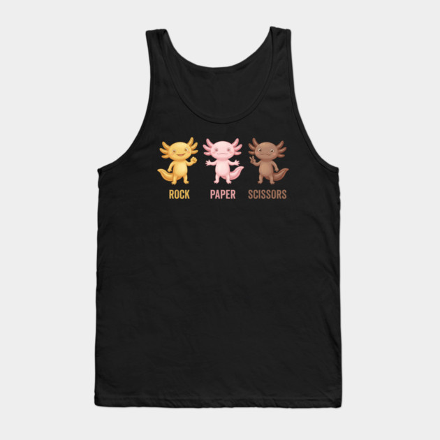 Rock Paper Scissors Axolotl Funny Game Tank Top by ArtistTee ⭐⭐⭐⭐⭐