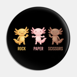 Rock Paper Scissors Axolotl Funny Game Pin