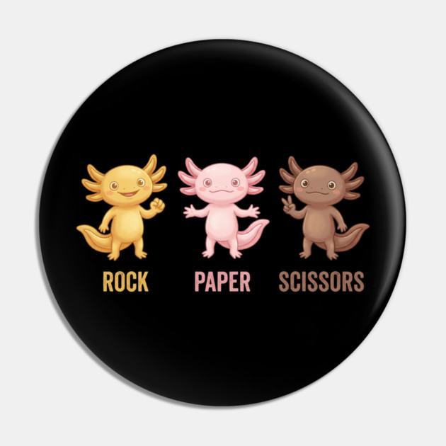 Rock Paper Scissors Axolotl Funny Game Pin by ArtistTee ⭐⭐⭐⭐⭐