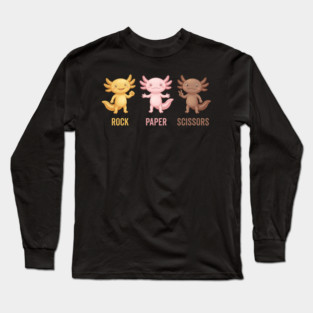 Rock Paper Scissors Axolotl Funny Game Long Sleeve T-Shirt