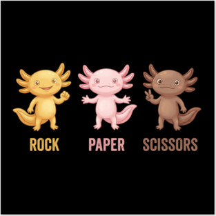 Rock Paper Scissors Axolotl Funny Game Posters and Art