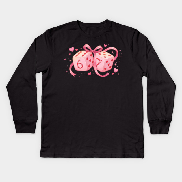 Six And Seven Dice Love Valentine's Day Kids Long Sleeve T-Shirt by ArtistTee ⭐⭐⭐⭐⭐