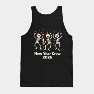 Nurse Skeleton New Year Crew 2026 Funny ER ICU Party Humor Tank Top