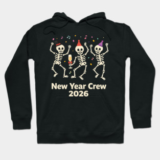 Nurse Skeleton New Year Crew 2026 Funny ER ICU Party Humor Hoodie