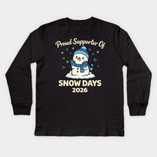 Funny Proud Supporter Snow Days Teacher Crew Winter Humor Kids Long Sleeve T-Shirt